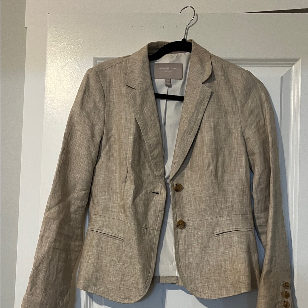Banana Republic Cream Linen Blazer